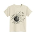thumbnail image 4 of Kids Girl Boy Tops Butterfly Sunflower Floral Print Blouse for Kid Short Sleeve Boat Neck Spandex Casual Summer Fall Shirts 2026 Clothes Fashion, 4 of 4