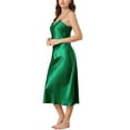 thumbnail image 4 of NOMADIC NOOK Women's 2 Packs Cami Dress V Neck Satin Pajamas Nightgown, 4 of 5