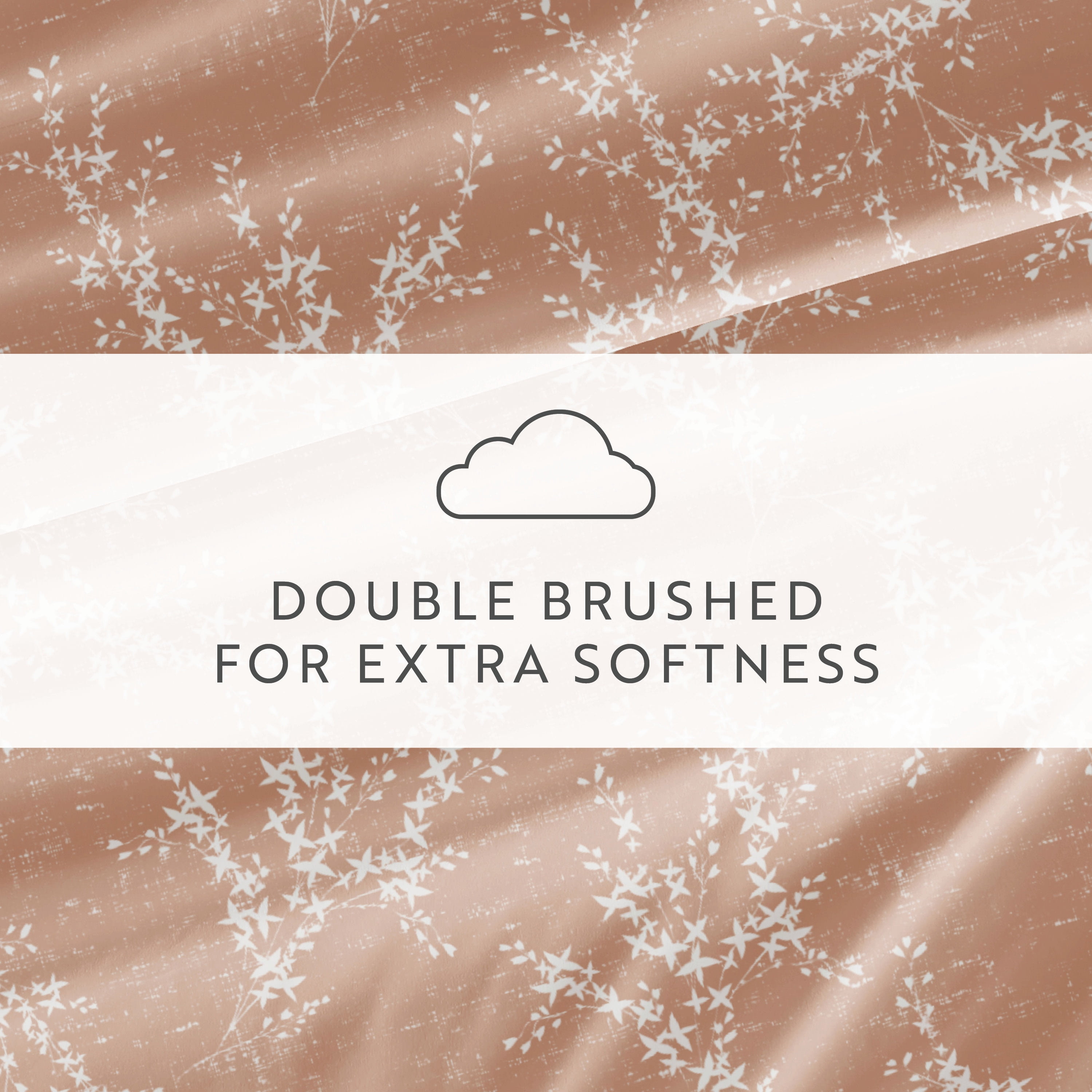 Noble Linens 4 Piece Pattern Microfiber Bed Sheets Set, Distressed Willow Apricot, King