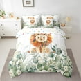 thumbnail image 2 of Cartoon Animal King Comforter Set 7 Pieces Kawaii Lion Bedding Comforter Sets, Safari Animal Bed in a Bag Jungle Wildlife Bedding Set, Botanical Green Eucalyptus Bed Sheets Set, 2 of 6