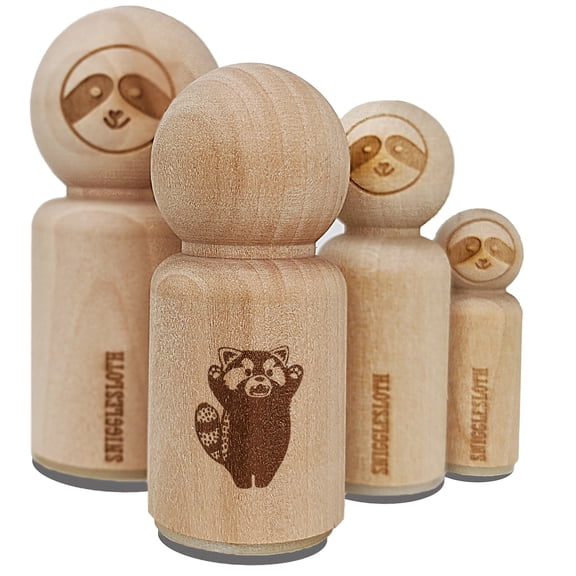 Surprised Red Panda Standing Rubber Stamp for Scrapbooking Crafting Stamping - Mini 1/2 Inch