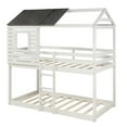 thumbnail image 3 of Antique White Twin Over Twin Bunk Bed with Roof, 3 of 3