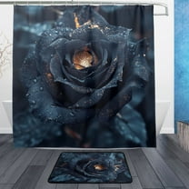 BZSMCE Shower Curtain and Bath Accessory Set,Glistening Noir Pattern