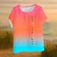 thumbnail image 3 of Camisas de Manga Corta para las Mujeres Casual Cuello Redondo Cómodo Regular de Lino Blusa Botón Superior Verano Manga Corta Tops para las Mujeres, 3 of 8