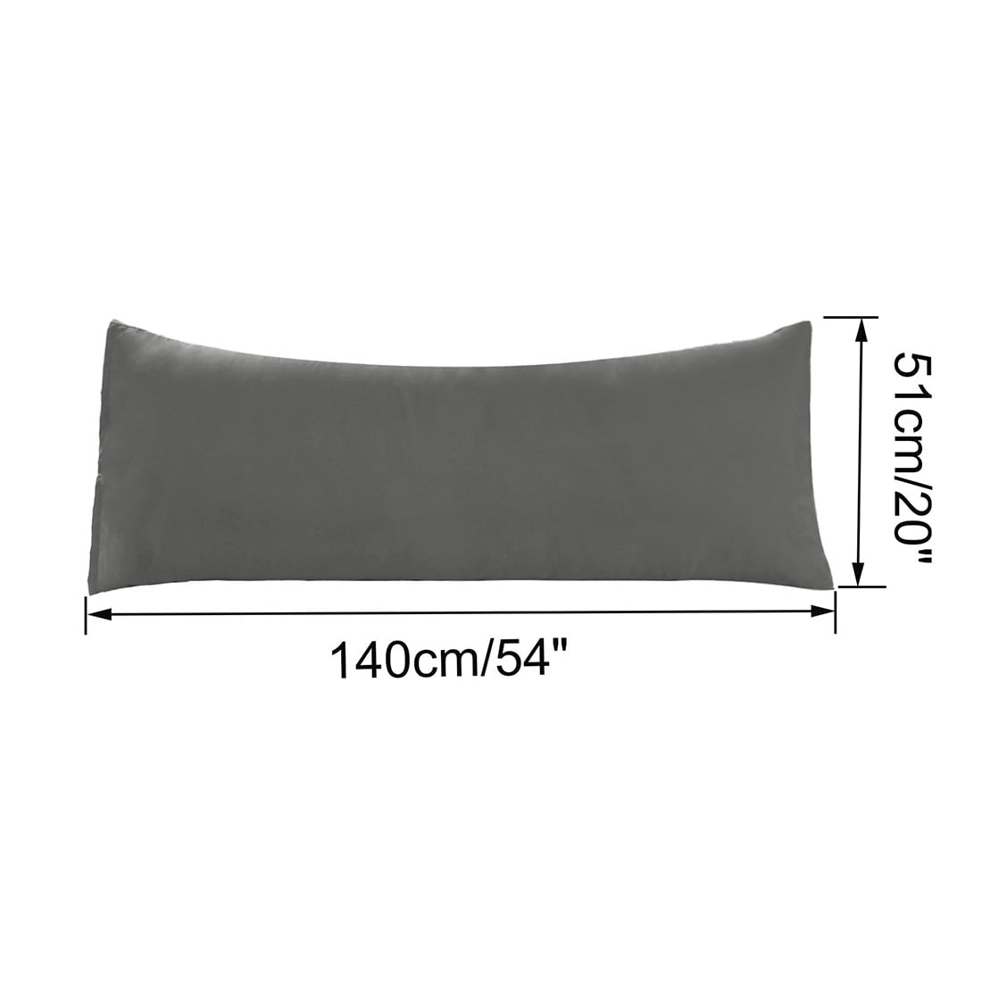 Unique Bargains 2 Pack Microfiber Body Pillow Cases Gray 20" x 54"