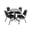 Maple, variant on Romig Axis-Pro 30 in. Round X-Base Breakroom Table- Maple, 4 Restaurant Stack Chairs- Black