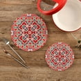 thumbnail image 2 of FREEAMG Mexican Talavera Round Trivets Pot Holders 2 Pcs, Heat Resistant Cotton Thread Weave Trivets for Hot Dishes, Cooking, Baking, Farmhouse, Kitchen Decor, 2 of 7