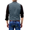 thumbnail image 4 of Men's Casual Slim-Fit Suit Vest, Light Blue, Size L, 4 of 5