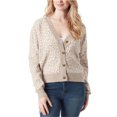 thumbnail image 1 of Jessica Simpson Womens Leopard Print Cardigan Sweater, Beige, Large, 1 of 1