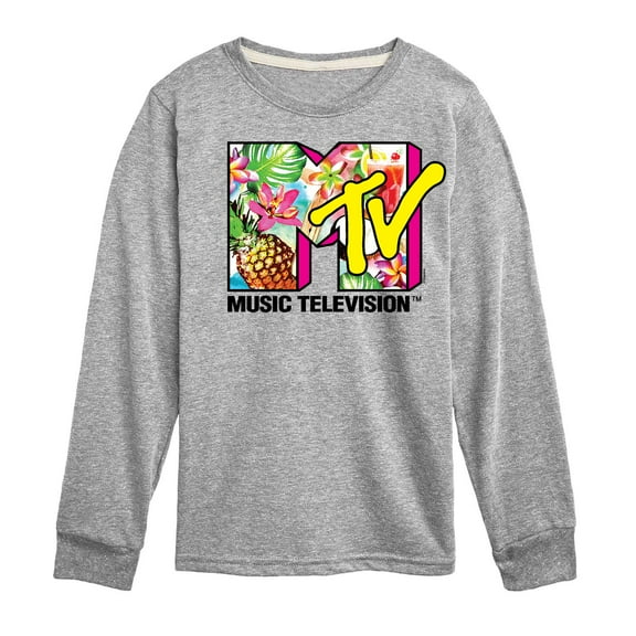 MTV Logo - Hawaiian Collage - Toddler And Youth Long Sleeve Graphic T-Shirt