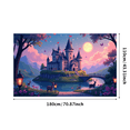 thumbnail image 1 of Enchanted Castle Backdrop Birthday Party Fairytale Banner Magical Evening Decorations Landscape Background Kids Event Celebration Photography Prop, 1 of 4