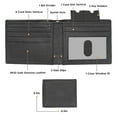 thumbnail image 2 of RFID Safe Biker Black Leather Slim Bi-Fold Wallet for Men's Eyelet Hole J520, 2 of 5