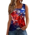 thumbnail image 3 of 250th Anniversary Tank Tops for Women 2026 - Patriotic Tie-Dye Square Neck Sleeveless Tees - 1776-2026 USA Star Print Casual Summer Blouse Blue L, 3 of 6