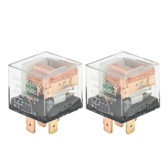 Unique Bargains 5 Pins 12V 80A Auto Relay Multi Purpose Waterproof Car Relay 2 Pcs Clear
