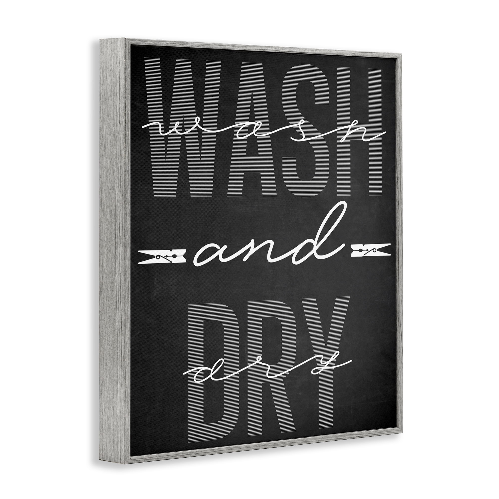 Wash And Dry Black Minimal Gray Framed Giclee Art, design by Marcus Prime