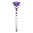 thumbnail image 3 of 2 ct Round Cut Natural Amethyst Solitaire Engagement Ring for Women in 18K White Gold, 3 of 5
