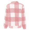 thumbnail image 6 of Stichou Womens Plaid Sweatshirt Sherpa Quarter Zip Pullover Fall Winter 2025 Long Sleeve Fleece Sweaters Hoodies Pink M, 6 of 6