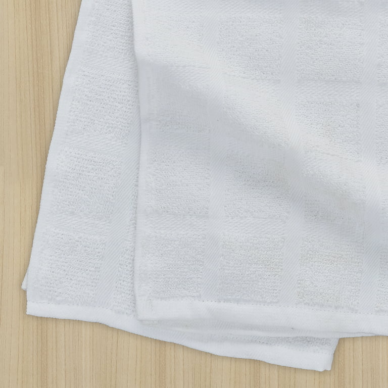 My Texas House Textured 16 x 28 Cotton Kitchen Towels, 4 Pieces, White