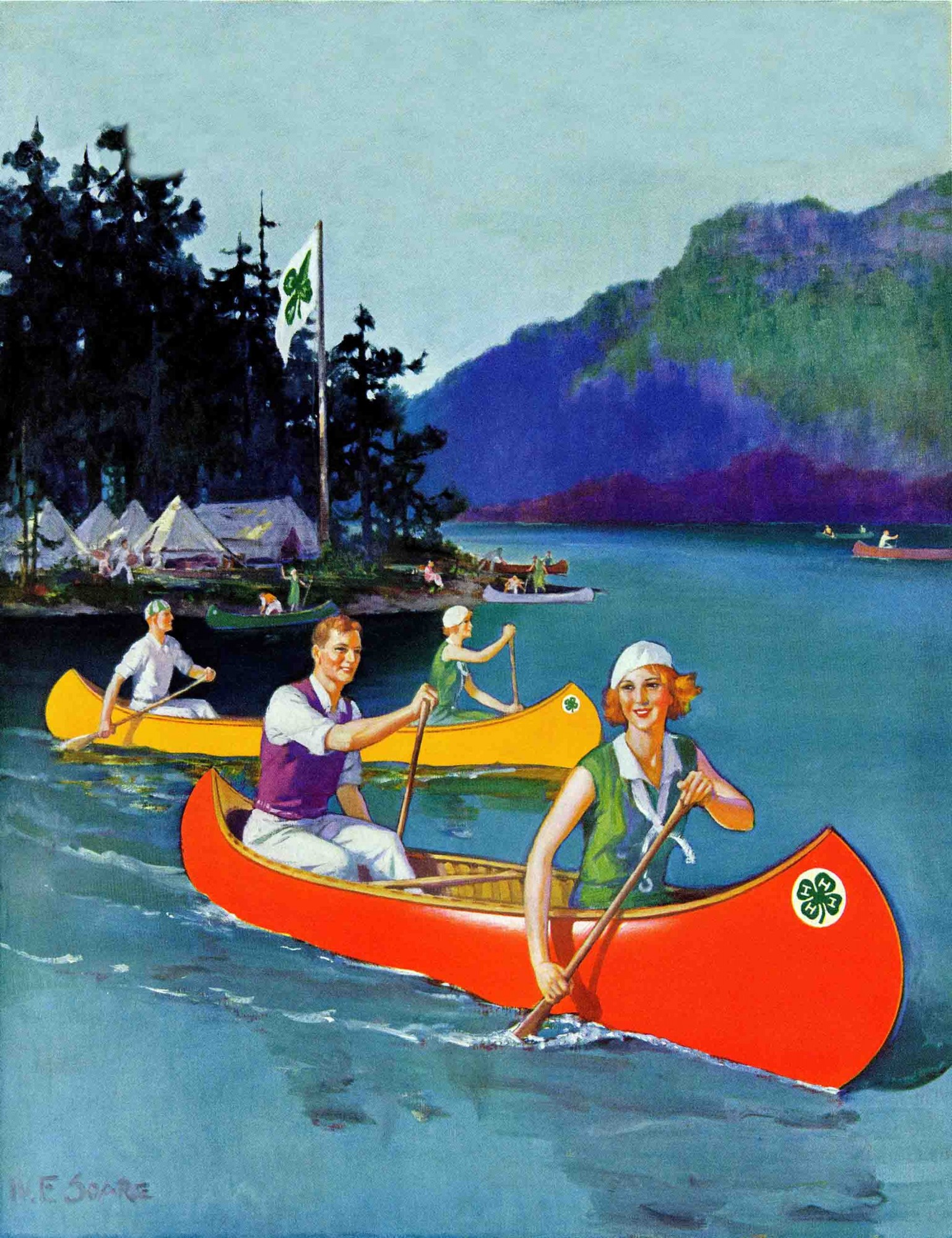 Marmont Hill Four-H Camp by W.F. Soare Painting Print on Canvas