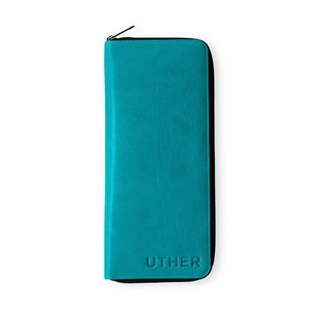 UPC: 0025231693289 | Uther Glove Holder (Aqua) Leather Zippered Golf Glove Pouch