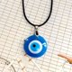 thumbnail image 1 of Collar con colgante de ojo de cristal de 3 cm, joyería de cristal de ojo del diablo de Europa y América, 1 of 6