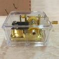 thumbnail image 6 of Exquisite Clear Acrylic Square Gold Hand Cranked Music Box Play, 6 of 10