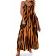 thumbnail image 1 of Vestido sin mangas de piel de cebra naranja, vestido de manga larga, vestidos para mujer 2024, vestido de cumpleaños de verano para mujer, lujoso 2024, lindo, 1 of 7