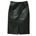 thumbnail image 4 of Fgnfyis Women's Knee Length Leather Skirt Bodycon Style with Slim Fit Split High Waist Edgy for Casual Wear Black M, 4 of 5