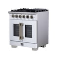 thumbnail image 4 of Forno Capriasca 30-Inch White Freestanding French Door Gas Range, 4 Burners, Convection Oven, Energy Efficient, 4 of 14