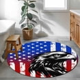 thumbnail image 4 of Round Area Rug 3ft, Independence Day American Flag Non-Shedding Washable Area Rug, July 4th Abstract Eagle Non Slip Low-Profile Circle Rugs for Living Room, Bedroom Dining Room, 4 of 9