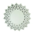 thumbnail image 1 of Miroir Biseauté Rond avec Accent Géométrique Ouvert, Argent, 1 of 5