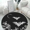 thumbnail image 3 of LaModaHome Rounded Rug Gothic Bats DesignNon-Slip Rug Washable Mat Child Stain Resistant Living Room Kitchen Carpet 3.9X3.9ft(120X120cm), 3 of 4