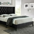 thumbnail image 6 of Home Square 2-Piece Set with Tufted Full Bed and Tall Chest Wardrobe in Black, 6 of 8