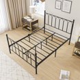 thumbnail image 4 of FlkwoH Cama de metal Estructura de cama de metal con cama de invitados con listones Cama doble Estructura de cama juvenil para dormitorio de invitados, negro, 4 of 5