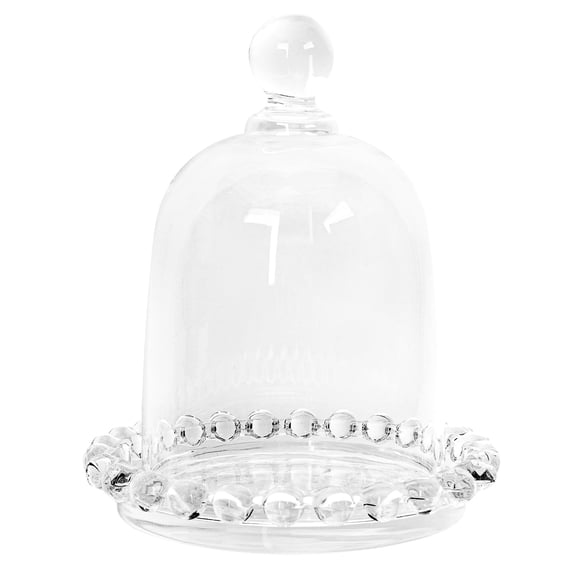 ROSENICE  Dessert Display Cover Covered Serving Plate with Lids Crystal Glass Tray Cake