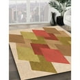thumbnail image 2 of Ahgly Company Indoor Round Patterned Macaroni and Cheese Yellow Area Rugs, 4' Round, 2 of 6