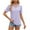 Purple, variant on Timegard Summer Tops for Women Lapel V Neck Ruffle Short Sleeve Eyelet Comfy Solid Color Casual Tops