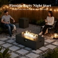 thumbnail image 2 of LayinSun 42 Inch Outdoor Fire Pit Table for Outside Patio, 55000BTU Rectangle Propane Firepit with Hidden Fuel Tank, Glass Wind Guard, Waterproof Cover and Lid, 2 of 8