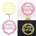 thumbnail image 4 of Round Happy Birthday Letter Cake Topper Acrylic DIY Cupcake Smash Candle Stick; Handmade Cake Smash Candle Party Handmade Stick, 4 of 9