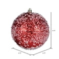 thumbnail image 2 of Vickerman 4.75" Red Glitter Hail Ball Ornament, 4 per Bag, 2 of 3