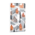 thumbnail image 2 of Yayeee Toggle Light Switch Wall Plate 1-Gang 4.5"x2.7" Home Decorative Outlet Cover, Gray Snow Houses, 2 of 7