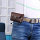 thumbnail image 3 of Riñonera de cuero PU para mujer y hombre, bolsa para teléfono con remaches (marrón claro) Tmvgtek Oficina Multiescena Multifunción, 3 of 9