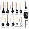thumbnail image 4 of YANWEN Silicone Kitchen Utensil Set with Holder, 12‑Piece, Wooden Handles, 4 of 11