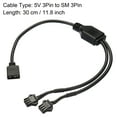 thumbnail image 2 of Uxcell ARGB Splitter 5V 3Pin to SM 3Pin Female Extension Cable Adapter Connector Addressable for PC Fan 1 to 2 Style, 2 of 5