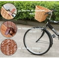thumbnail image 3 of Wicker Front Bike Basket with Faux Leather Straps, 3 of 6