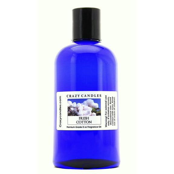Crazy Candles 8oz Fresh Cotton 8 Fl Oz Bottle (237ml) Premium Grade Scented Fragrance Oil Made in USA