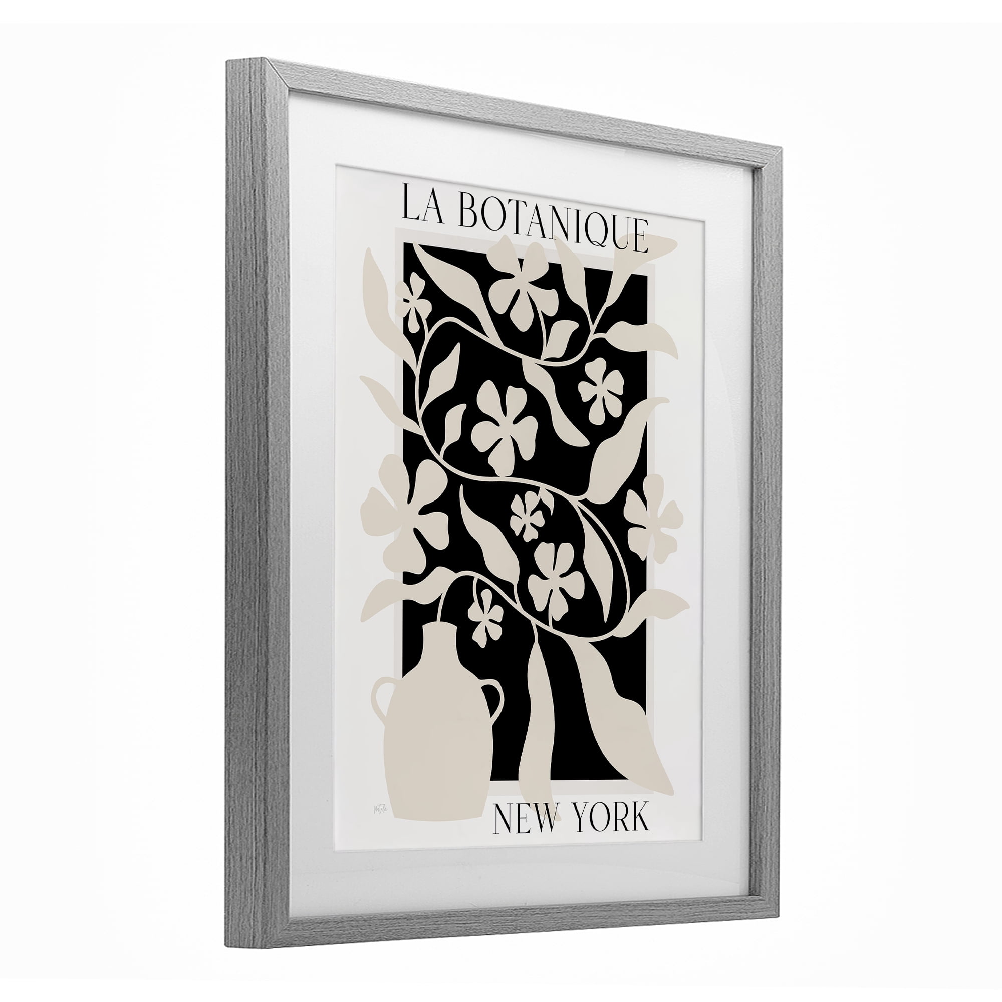 Stupell Industries La Botanique New York Gray Framed Print Under Glass, design by Natalie Carpentieri