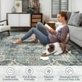 thumbnail image 5 of FairOnly Blue 5'x7' Vintage Area Rugs for Living Room Machine Washable Stain-Resistant Rugs for Kitchen Dining Room Ultra-Thin Rugs, 5 of 7