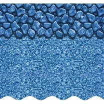 SmartLine 12' x 24' Oval Boulder Swirl Overlap Above Ground Swimming Pool Liner, 48"/52" Height, 30 Gauge