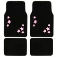 thumbnail image 4 of Pretty Black Pink Car Accessory Gift Set, Includes Hawaiian Flower Auto Sunshade, Carpet Floor Mats, Seat Covers & Steering Wheel Cover, Holiday Combo Pack for Autos Truck Van SUV, 4 of 9